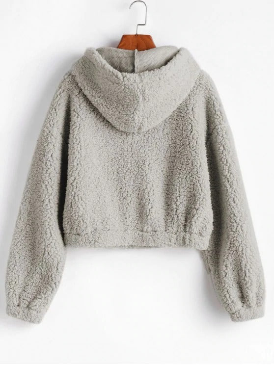 Crop Top Fuzzy Sweater