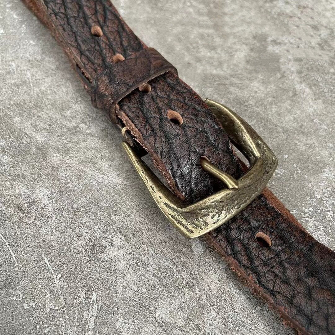 Cowhide Leather Copper Heartfelt Belt