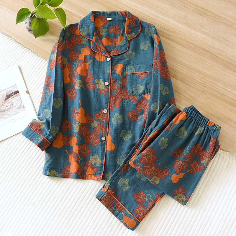 Linen Gauze Colorful Pajamas Outfit Sets