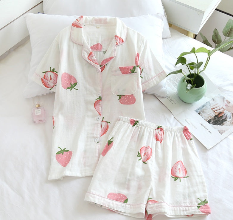 Strawberry Comfy Shmumphy Linen Pajamas