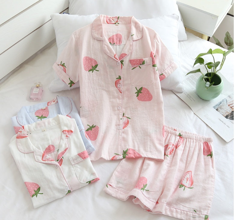 Strawberry Comfy Shmumphy Linen Pajamas