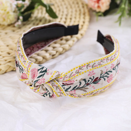 Ethnic Spanish Style Embroidered Flower Headband